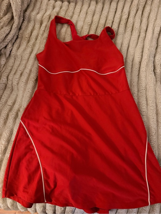 Old Navy Dresses & Skirts - Old Navy Red Swim Dress with White Piping